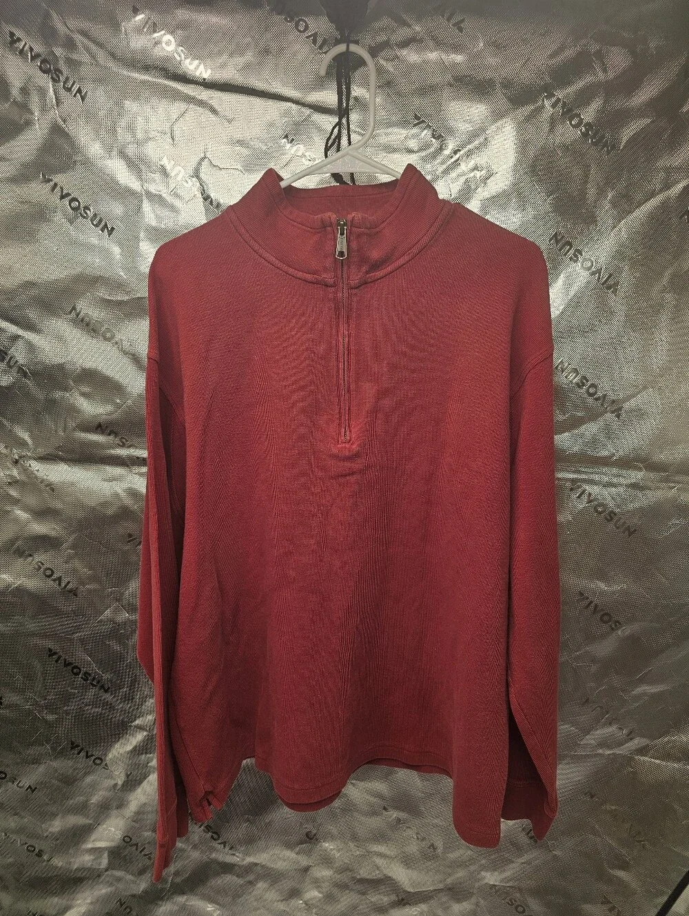 Duluth Trading Co. Long Sleeve Quarter Zip Shirt Red Men's Size L Thermal Knit